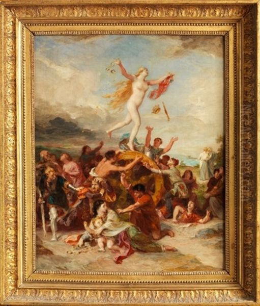 Allegorie De La Fortune (esquisse) Oil Painting by Achille Sirouy