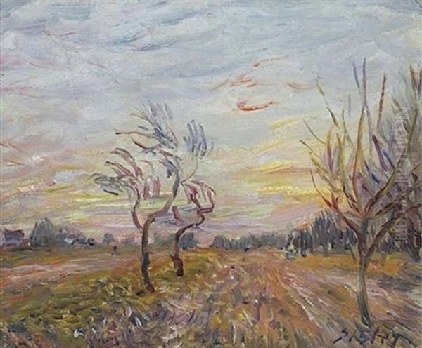 ...la Ville De Paris Offre A Toutes Les Nations             L'hospitalite De Ses Ecoles D'art, De Ses Musees... Oil Painting by Alfred Sisley
