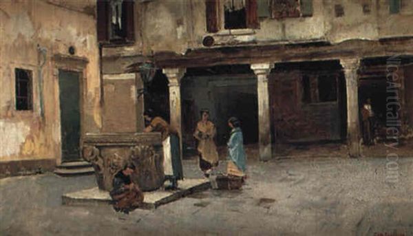 Vid Brunnen Oil Painting by Carl Skanberg