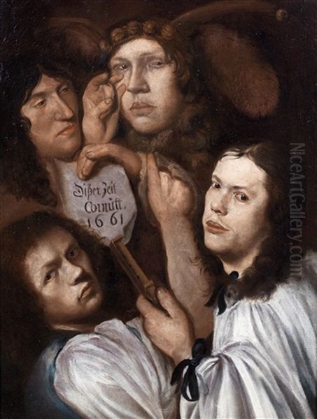An Acting Company Oil Painting by Karel Skreta