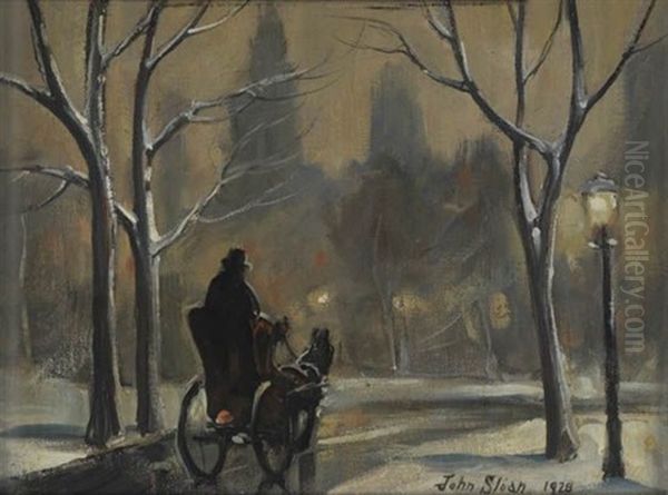 Central Park Oil Painting by John French Sloan