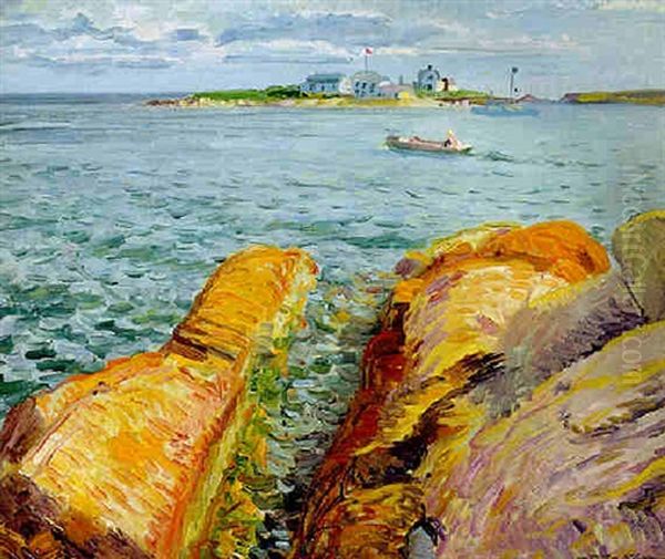 Wonson's Rocks And Ten Pound Island Oil Painting by John Sloan