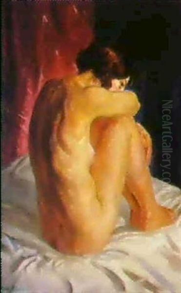 Nude Glancing Back Oil Painting by John French Sloan