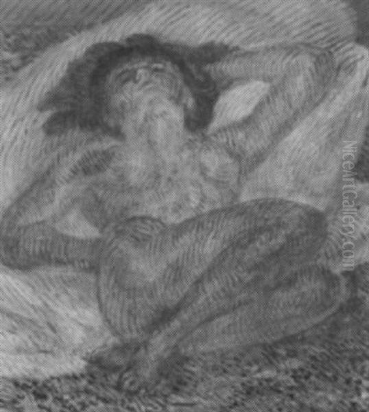 Nude On Great White Pillow Oil Painting by John French Sloan