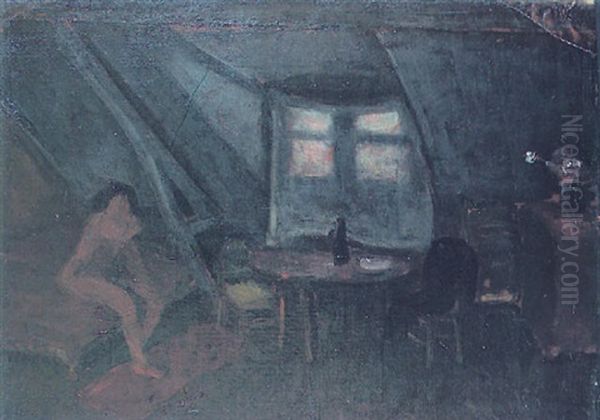 Nu Dans Un Interieur Oil Painting by Marceli Slodki