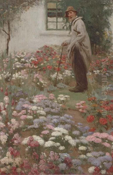 A Stroll In The Garden Oil Painting by William Bramley