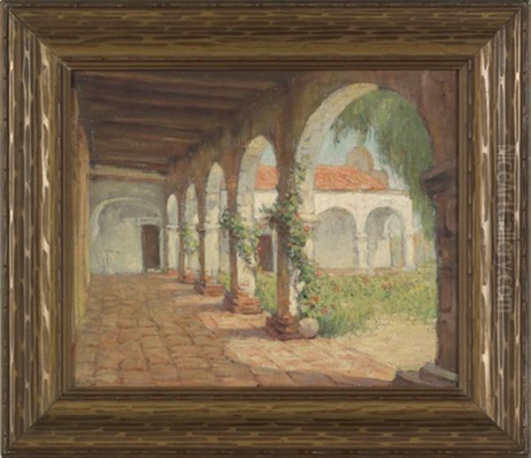 Courtyard San Juan Capistano Oil Painting by Frederick Carl Smith