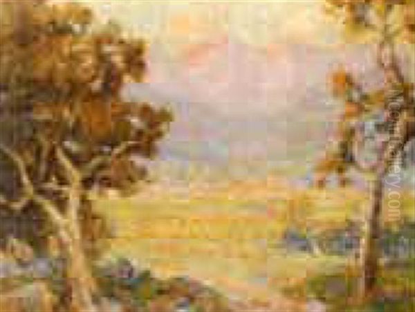 Valley Landscape Oil Painting by Frederick Carl Smith