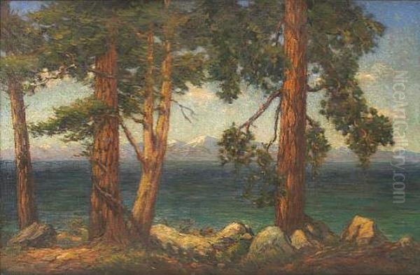 A View Of Lake Tahoe Oil Painting by Frederick Carl Smith