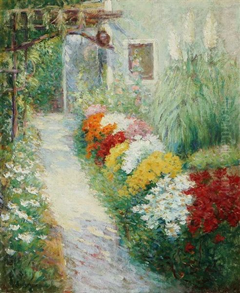 Chrysanthemums Oil Painting by Frederick Carl Smith