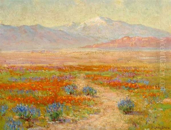Flowers Of The Desert - Antelope Valley, Mojave, Ca Oil Painting by Frederick Carl Smith