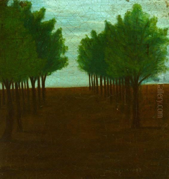 Young Maple Trees Oil Painting by Emile Pierre Branchard
