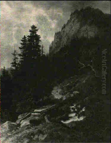 Paysage De Montagne Oil Painting by Rudolf Snell