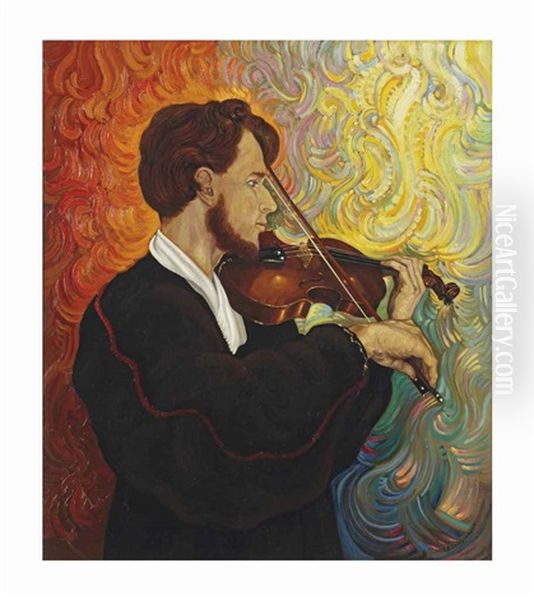 The Violin Player Oil Painting by Cornelius Johannes Snoeyerbosch