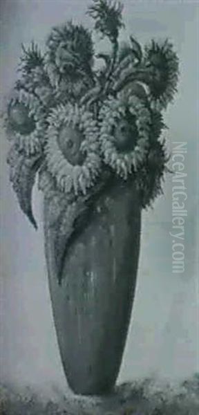 Sunflowers Oil Painting by Cornelius Johannes Snoeyerbosch