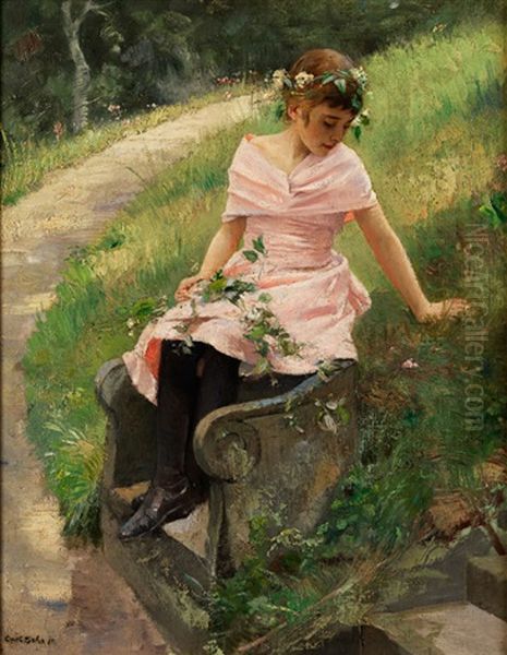 Die Freundin Des Fruhlings Oil Painting by Carl Rudolph Sohn