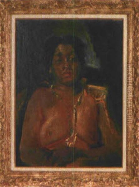 Halbakt Einer Hawaiianerin Oil Painting by Alexander Leo Soldenhoff