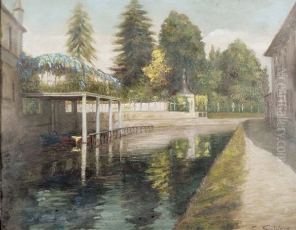 Naviglio A Gorla Oil Painting by Erminio Soldera