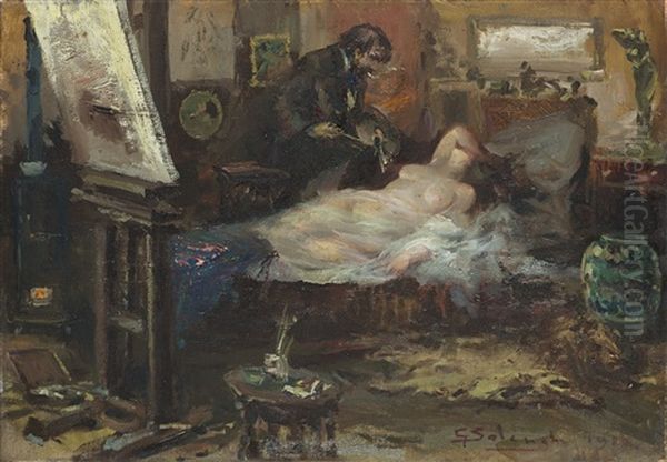 Intermezzo Oil Painting by Giuseppe Solenghi