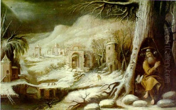Paisaje De Invierno Con Ermitano Oil Painting by Juan de Solis