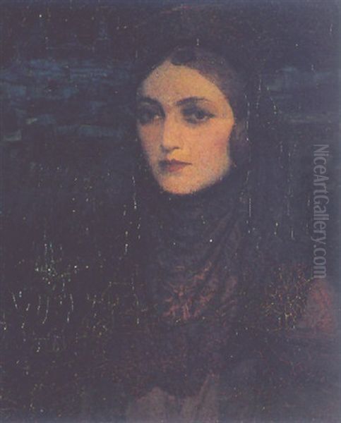 Portrait Of A Woman Oil Painting by Eduardo Soria