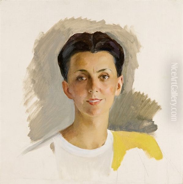 Portrait Of Artist's Wife Oil Painting by Savely Abramovich Sorine