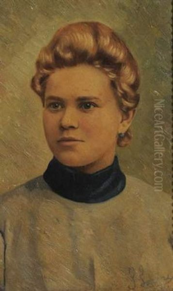 Portrait De Jeune Femme Blonde Oil Painting by Savely Abramovich Sorine
