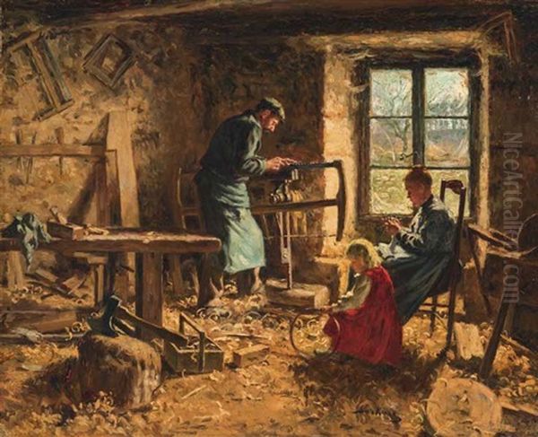 In Der Tischlerwerkstatt Oil Painting by Albert Sorkau
