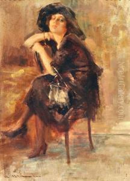 Figura Seduta Oil Painting by Angelo Brando