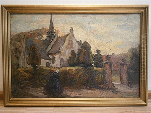 Kerkje Te Vlassenbroek Oil Painting by Leo Spanoghe