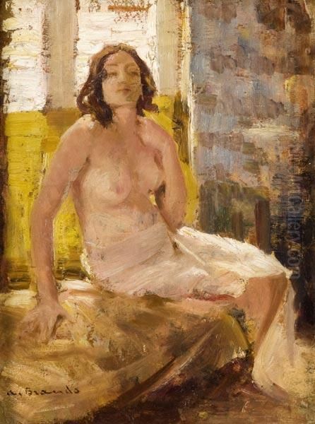Nudo Di Donna In Interno Oil Painting by Angelo Brando