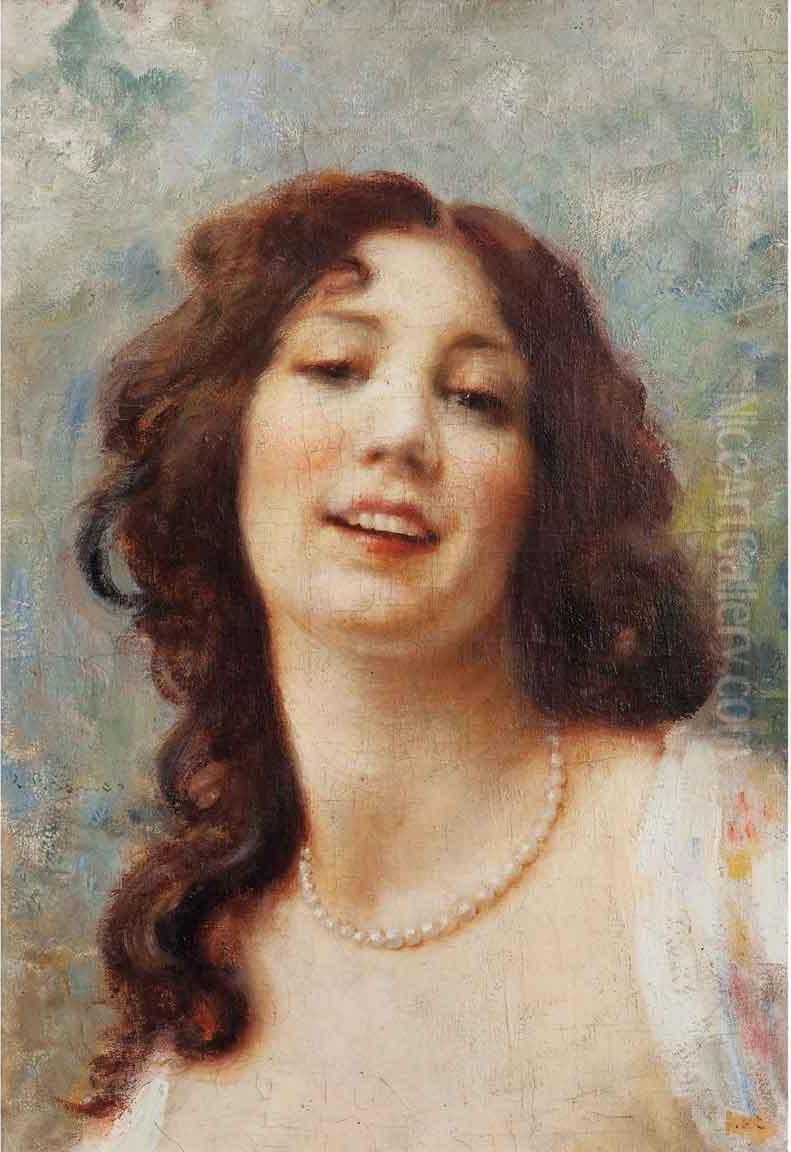 Ritratto Di Fanciulla Oil Painting by Angelo Brando