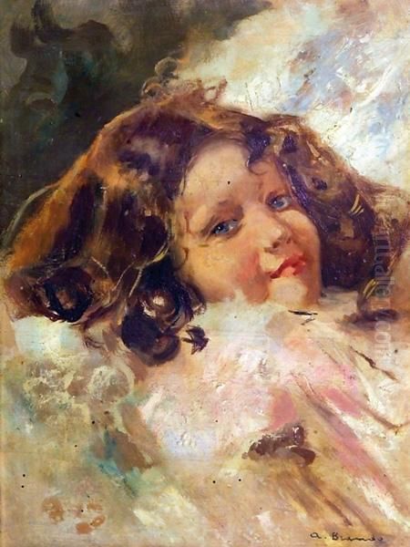 Ritratto Di Bambina Oil Painting by Angelo Brando