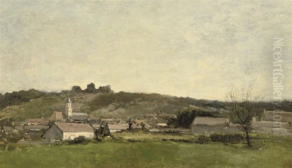 Scene Paysanne: The Little Village Oil Painting by Edouard Brandon