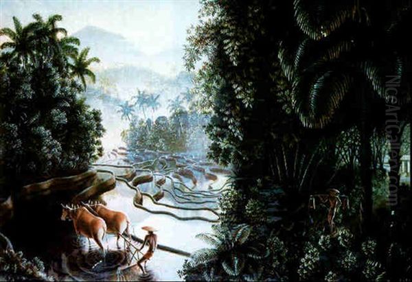 Sawahlandschaft Mit Gunung Agung Oil Painting by Walter Spies