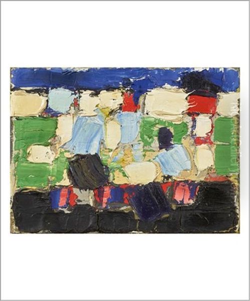 Parc Des Princes, Les Footballeurs Oil Painting by Nicolas De Stael