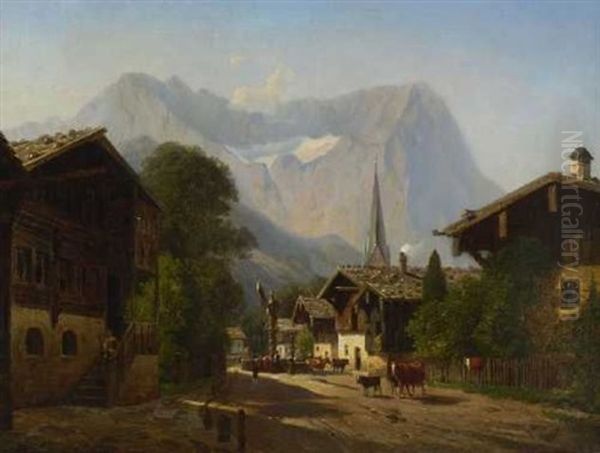 Partie In Garmisch Oil Painting by Franz Stegmann