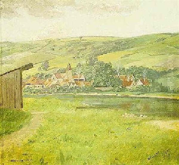 Frankisches Dorfchen Am Flus Oil Painting by Fritz Steinmetz-Noris