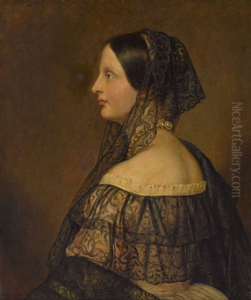 Prinzessin Auguste Ferdinande Von Bayern, Erzherzogin Von Osterreich-toskana Oil Painting by Joseph Karl Stieler