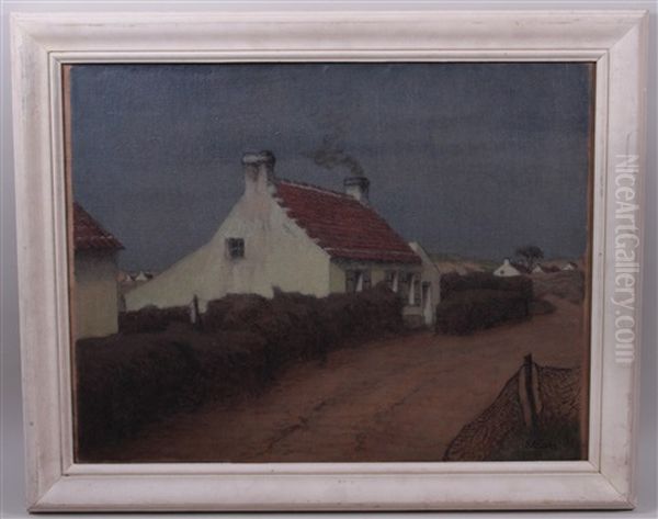 Dorfstrase Oil Painting by Ernst Stoehr