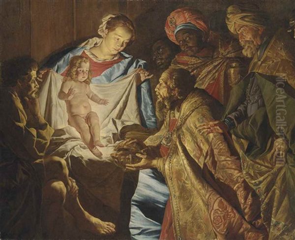 The Adoration Of The Magi Oil Painting by Matthias Stom
