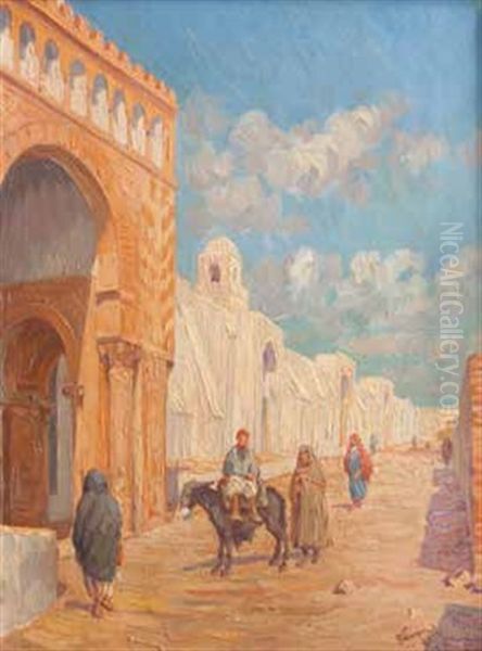 Kaiuran (tunisi) - La Grande Maschera Oil Painting by Vito Stracquadaini