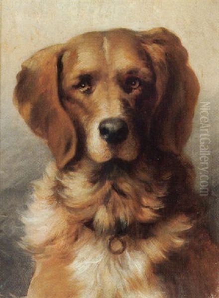 Hundeportrait Oil Painting by Ludwig Louis Streitenfeld