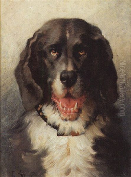 Hundeportrait Oil Painting by Ludwig Streitenfeld