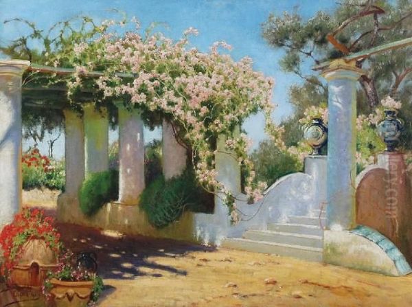 Capri - Altana W Sloncu Oil Painting by Roman Bratkowski