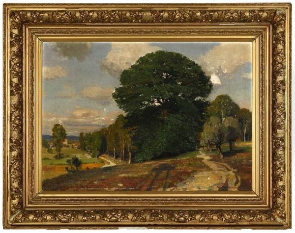 Overlooking A Winding Road Oil Painting by Philipp Georg Braumuller