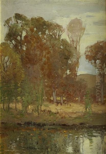 On The River Bank Oil Painting by Alick Riddel Sturrock