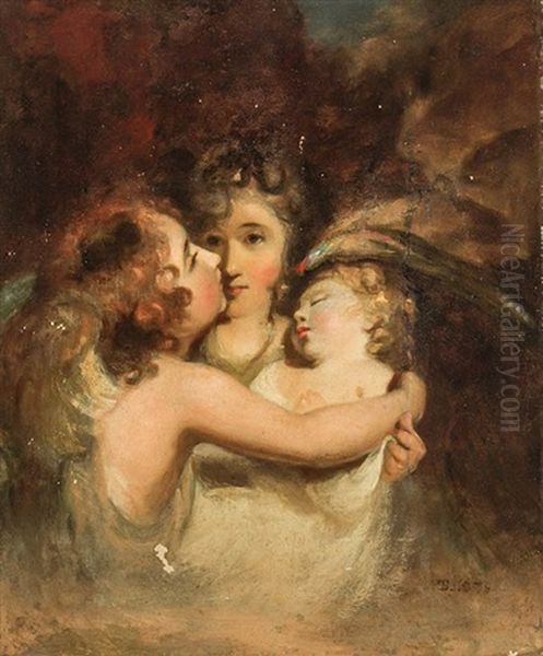 Guardian Angels (after A Painting By Joshua Reynolds) Oil Painting by Thomas Sully