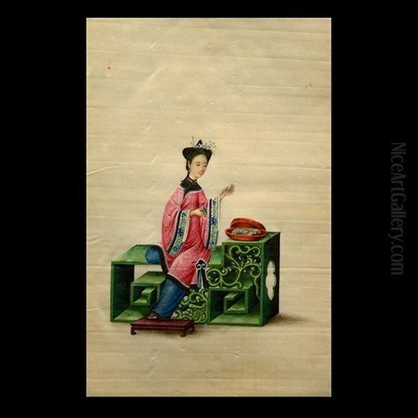 A Lady In Domestic Scenes (album W/12 Works) Oil Painting by  Sunqua