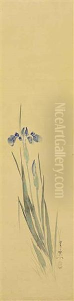 Iris Oil Painting by Kiitsu Suzuki